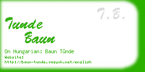 tunde baun business card